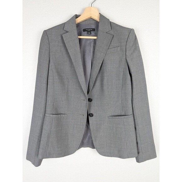 Ann Taylor Grey Blazer Virgin Wool Suit Size 4 - Picture 1 of 5